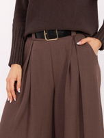 Brązowe eleganckie spodnie palazzo