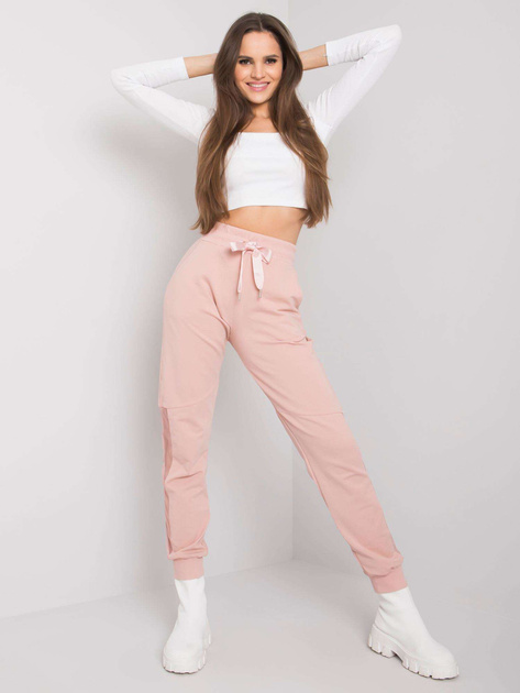 Brudnoróżowe bawełniane spodnie dresowe Susan