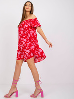 Czerwona sukienka mini w kwiaty Amaya FRESH MADE 