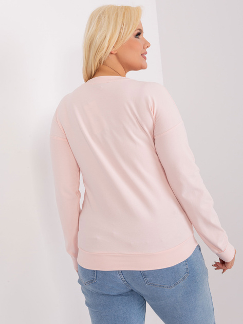 Hurtownia Jasnoróżowa bluzka plus size z bawełny