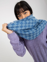 Hurtownia Niebieski damski komin zimowy z wełną 