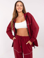 Bordowy dresowy komplet ze spodniami  