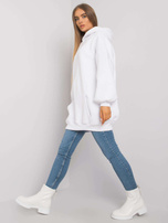 Biała długa bluza kangurka Roselle