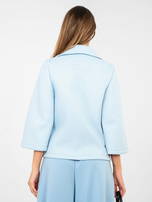 Pastelowy niebieski piankowy płaszcz z kieszeniami