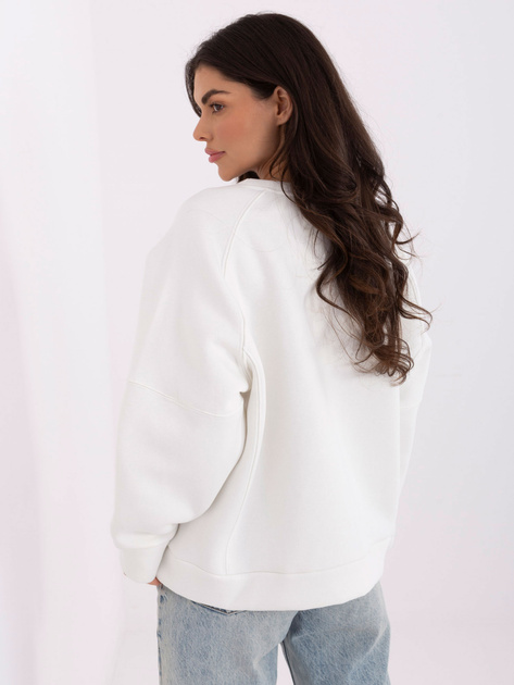 Ecru damska bluza z kontrastowym napisem