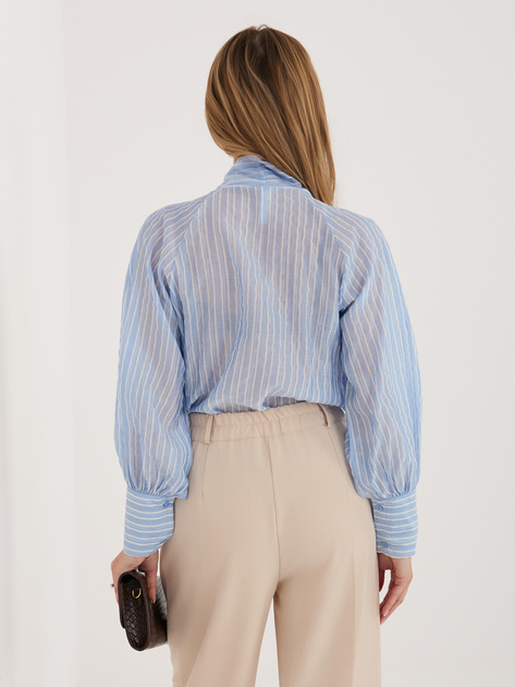 Jasnoniebieska prześwitująca koszula w paski
