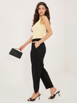 Czarne sztruksowe spodnie z nogawką 7/8 RUE PARIS 