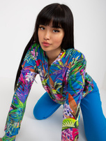 Hurt Niebiesko-fioletowa bluza bomberka z nadrukiem RUE PARIS 