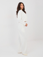 Ecru komplet z dwurzędową marynarką RUE PARIS 