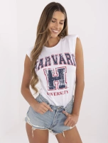 Biały damski t-shirt z napisem Harvard