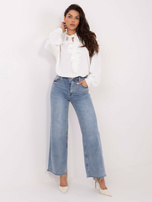 Biała wizytowa bluzka z żabotem