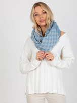 Hurtownia Niebiesko-biały damski komin zimowy w kratkę 