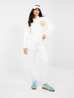 Ecru casual komplet z nadrukom RUE PARIS.