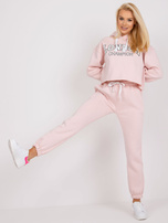 Jasnoróżowy dresowy komplet damski Laraina
