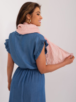 Hurt Jasnoróżowa damska chusta z dżetami