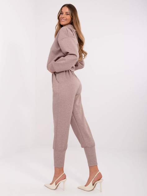 Hurt Ciemnobeżowe melanżowe dresowe spodnie z wiskozą