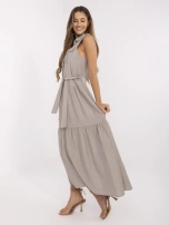 Graue Maxikleid aus Viskose.