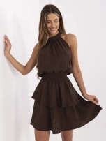 Dark brown muslin summer dress.