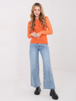 Pomarańczowa dopasowana bluzka z siateczki