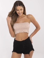 Brudnoróżowy top bandeau z podszewką SUBLEVEL