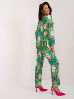 Hurt Zielony dwuczęściowy komplet ze spodniami na guzik