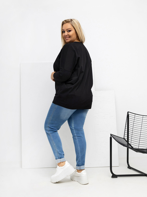 Czarna damska bluzka plus size z bawełny