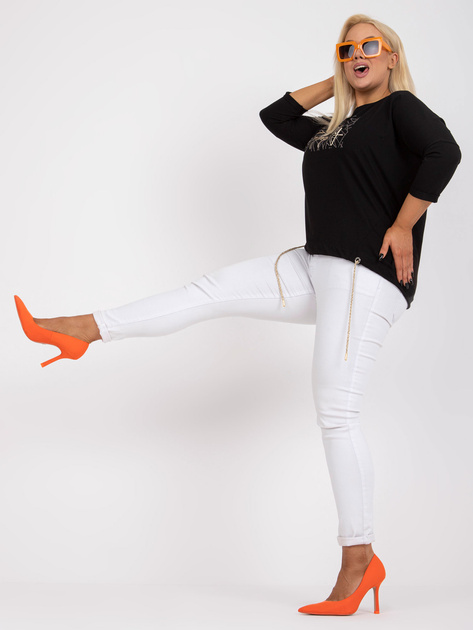 Czarna bawełniana bluzka plus size z napisem