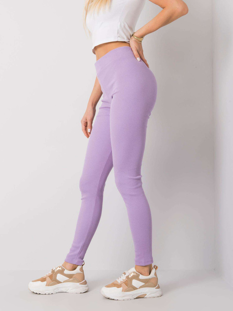 Jasnofioletowe legginsy prążkowane Vesper