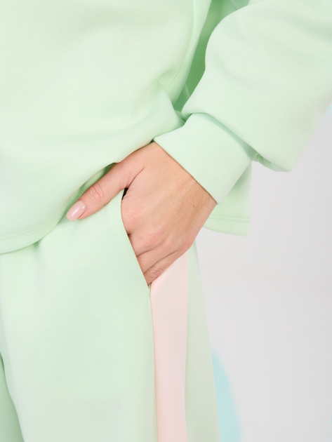 Pastelowy zielony komplet z napisem NEW YORK RUE PARIS