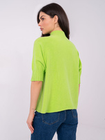 Limonkowy damski sweter z golfem