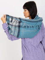 Hurtownia online Niebieski szalik damski z frędzlami