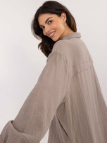 Hurt Ciemnobeżowa długa koszula z muślinu SUBLEVEL