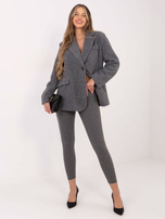 Ciemnoszaro-złote legginsy Rissa RUE PARIS