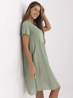 Khaki bawełniana sukienka na lato