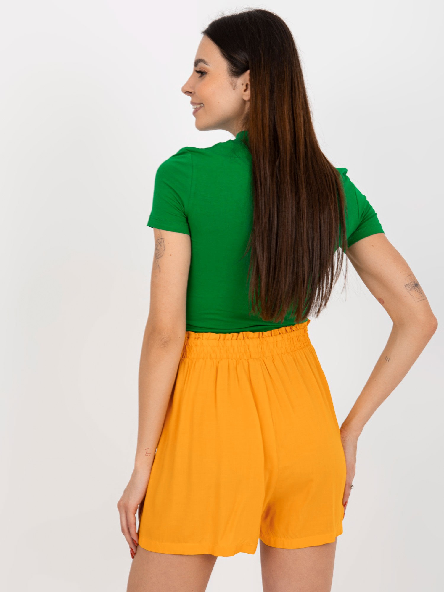 Hurt hellorange Casual-Shorts aus Viskose FRESH MADE.