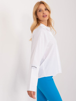 Hurtownia Biała gładka koszula z szerokimi rękawami