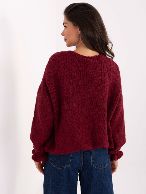 Bordowy damski kardigan oversize RUE PARIS