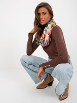 Hurtownia online Beżowa bawełniana chusta we wzory 