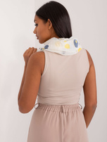 Hurtownia Ecru-żółty damski komin w grochy