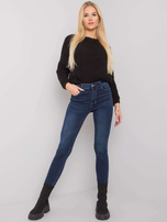 Dunkelblaue, enganliegende Jeans mit hoher Taille von Marshall.