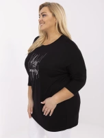Czarna damska bluzka plus size z wiskozy