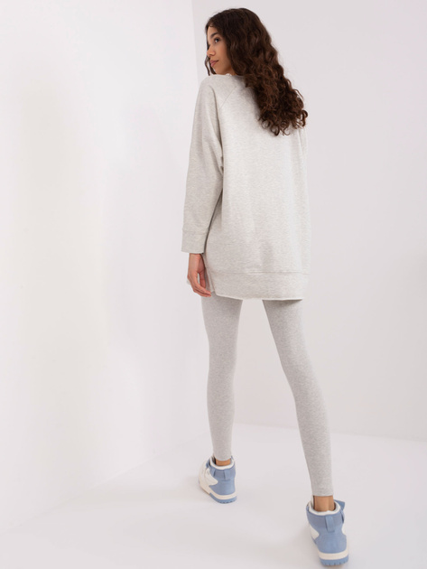 Hurt Szary melanżowy komplet casualowy z legginsami