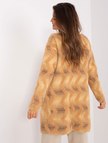 Hurtownia Beżowy kardigan z dzianiny