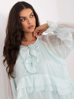 Miętowa rozkloszowana sukienka na lato