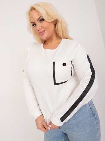 Hurt Ecru bluzka plus size z okrągłym dekoltem