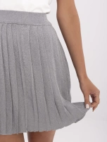 Szara plisowana spódnica z gumką w pasie
