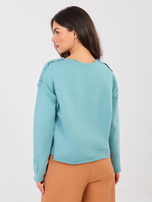 Turkusowa bluza oversize bez kaptura NATURAL SIDE  