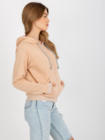 Hurt Brzoskwiniowa bluza rozpinana z kapturem Action NIE ZNASZ MNIE