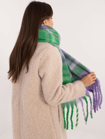 Hurtownia Fioletowo-zielony zimowy szal damski