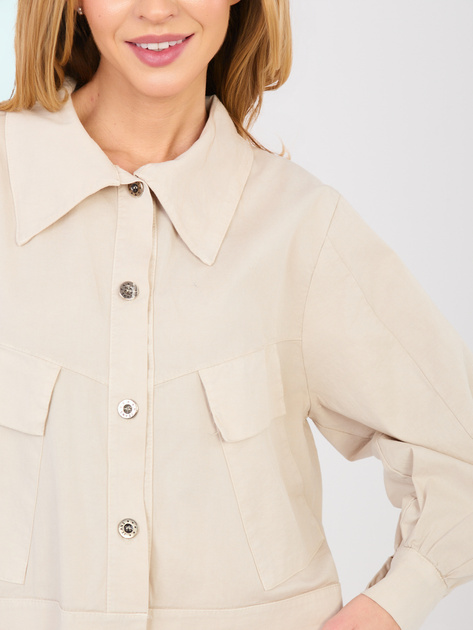 Beżowa koszula oversize z bawełny RUE PARIS